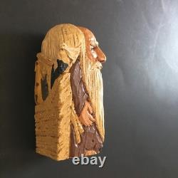 VTG Art Populaire en Bois Sculpté Carré Résine Arche de Noé Signée DJM'91 Donis Mitchell
