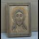 Vtg Sculpté à La Main En Ukraine Jésus-christ Art Populaire Religieux En Bois 11,5 X 8,5