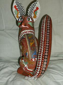 Vintage Oaxacan Wood Carving Fox Par 1st Wave Master Carver Bertha Cruz