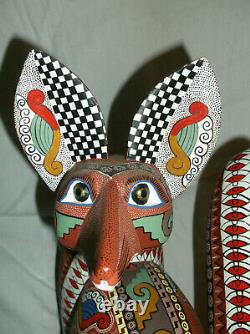 Vintage Oaxacan Wood Carving Fox Par 1st Wave Master Carver Bertha Cruz