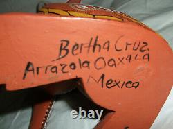Vintage Oaxacan Wood Carving Fox Par 1st Wave Master Carver Bertha Cruz