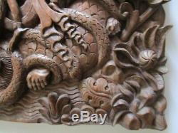 Vintage Old Bali Sculpture Icône Relic Ornement Art Populaire Panneau Maître Sculpture Rare