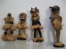 Vintage Wood Carvings Art Populaire Africain Masque Afrique Tribal Sculpture Visage Poupée