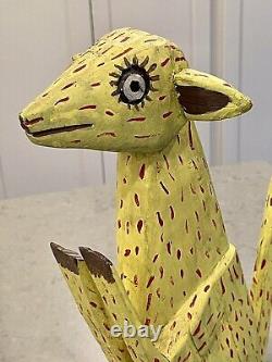 Vtg 15 Animaux en Bois Alebrije Oaxaquain Art Populaire Sculpté à la Main Peint Oaxaca
