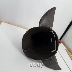 Vtg Cochon sauvage indonésien balinais en bois peint sculpté à la main 9x14 art populaire
