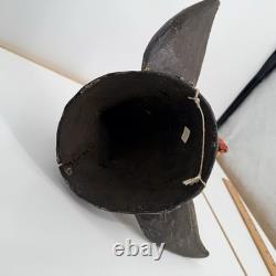 Vtg Cochon sauvage indonésien balinais en bois peint sculpté à la main 9x14 art populaire