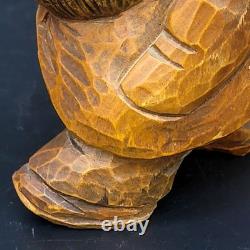 Vtg Troll en bois sculpté à la main Otto Sveen Norvège Art populaire Bosse de nez 4.25T À LIRE