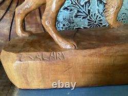 Zenon Alary Ste Adele Art Populaire de Sculpture de Chien 1894-1974 Rare - LIRE LA DESCRIPTION